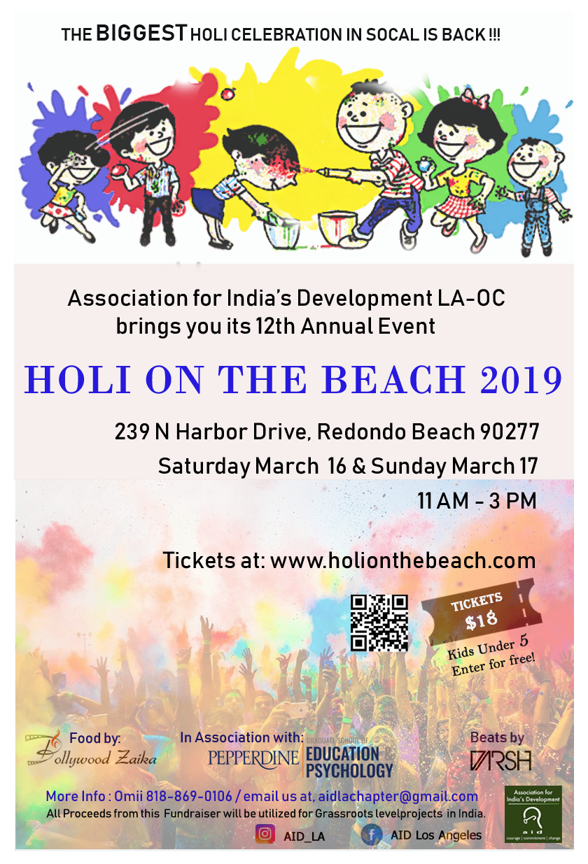 Holi on the Beach 2019 (Festival Of Colors LA-OC) on Sunday, March 17th